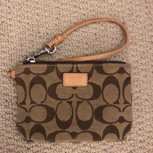 Coach Brown ‘C’ Fabric Wristlet
